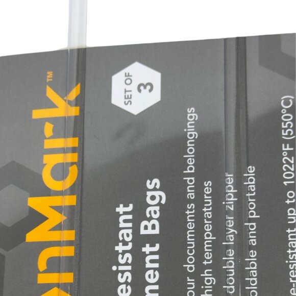 Fire Resistant Document Bags With Zippers For Cash & Documents Set Of 3 - Picture 12 of 14